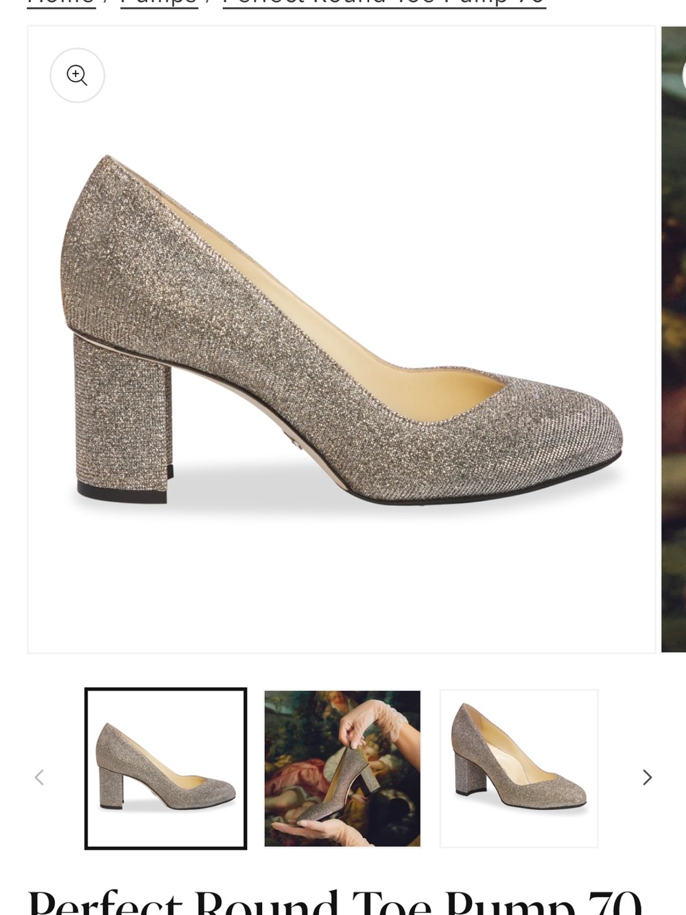 Sarah Flint Glitter Block Heel Pump - Gold